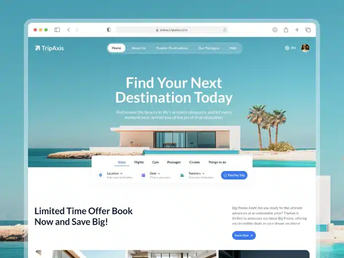 تصميم موقع سياحي