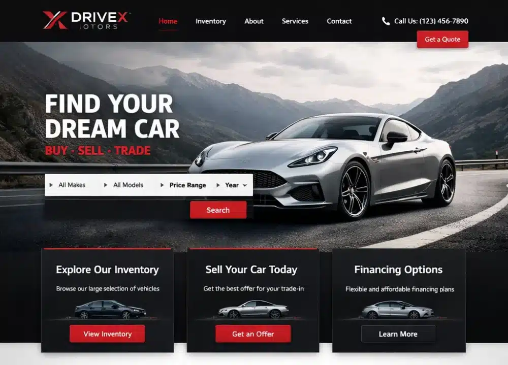 تصميم موقع سيارات