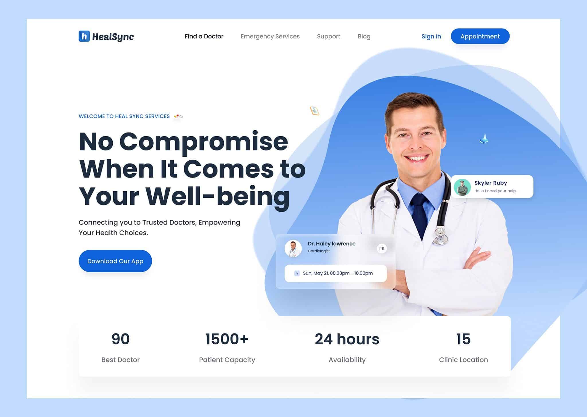 تصميم موقع طبي