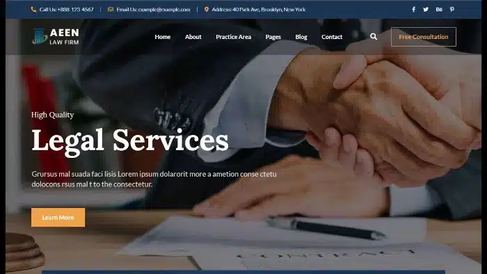 تصميم موقع محاماة